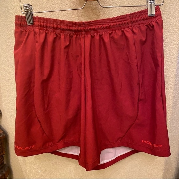 VOLER Men Red Orange Athletic Lined Shorts Size Large - Picture 1 of 6